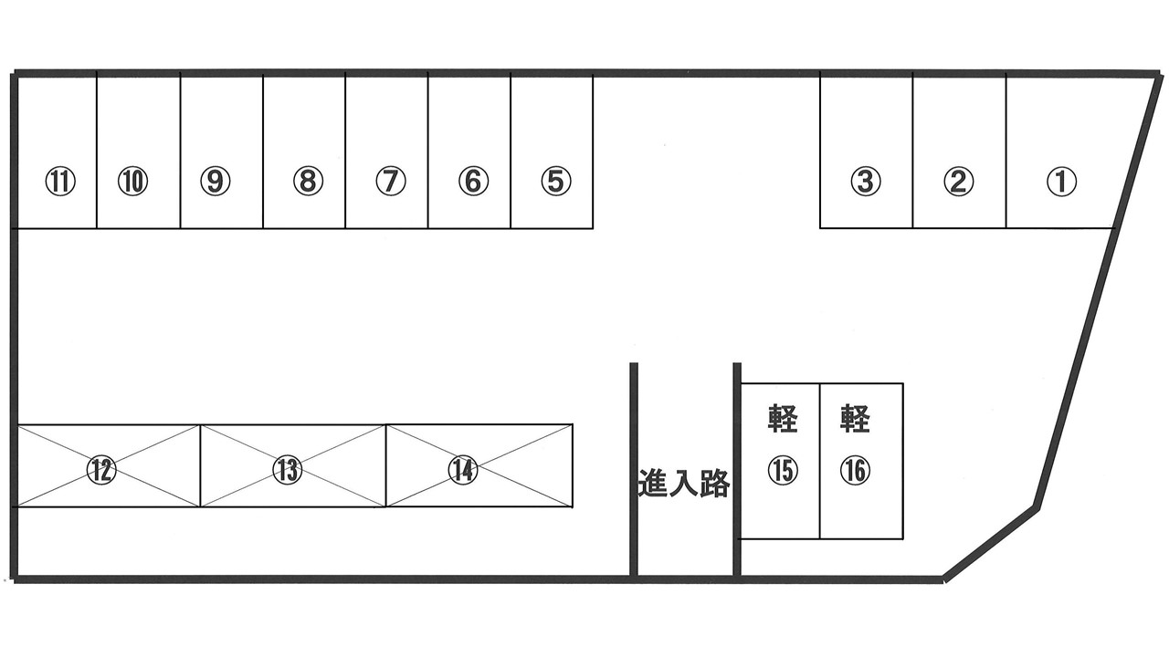 「神原駐車場」神戸市北区緑町３丁目の賃貸駐車場の区画図です