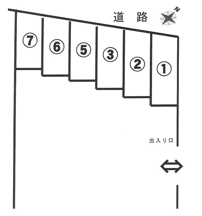 「加村パーキング」神戸市北区鈴蘭台南町５丁目の賃貸駐車場の区画図です