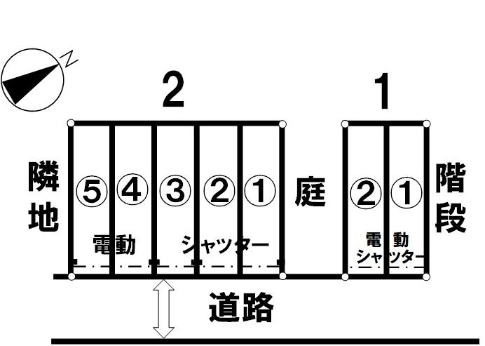 「甲栄台パーキング」神戸市北区甲栄台５丁目の賃貸駐車場の区画図です