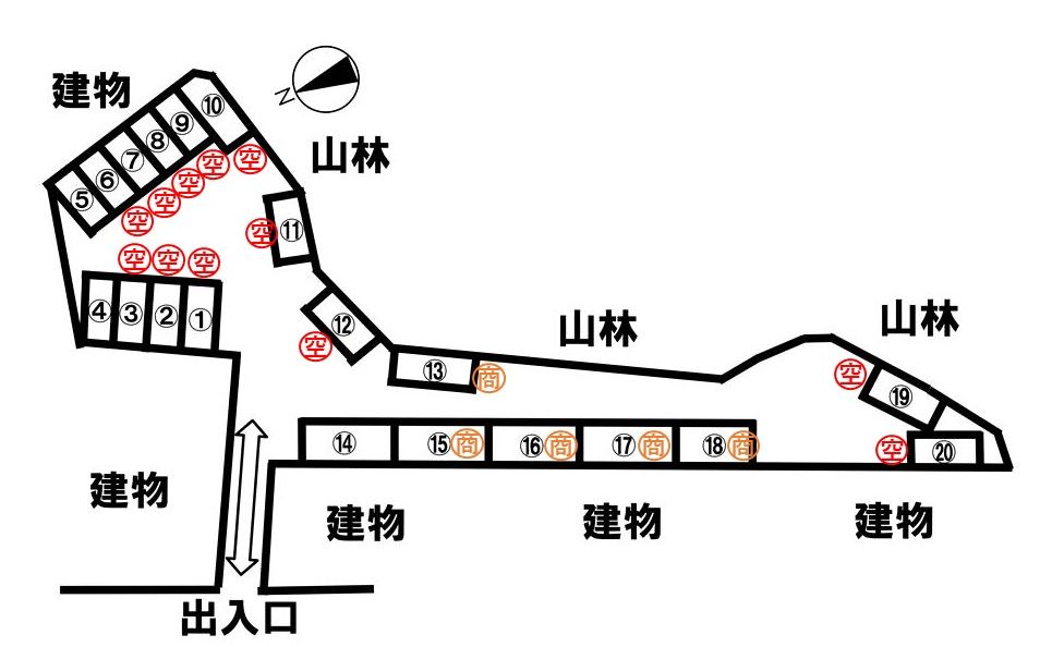 「桃山台パーキング」神戸市垂水区桃山台５丁目の賃貸駐車場の区画図です