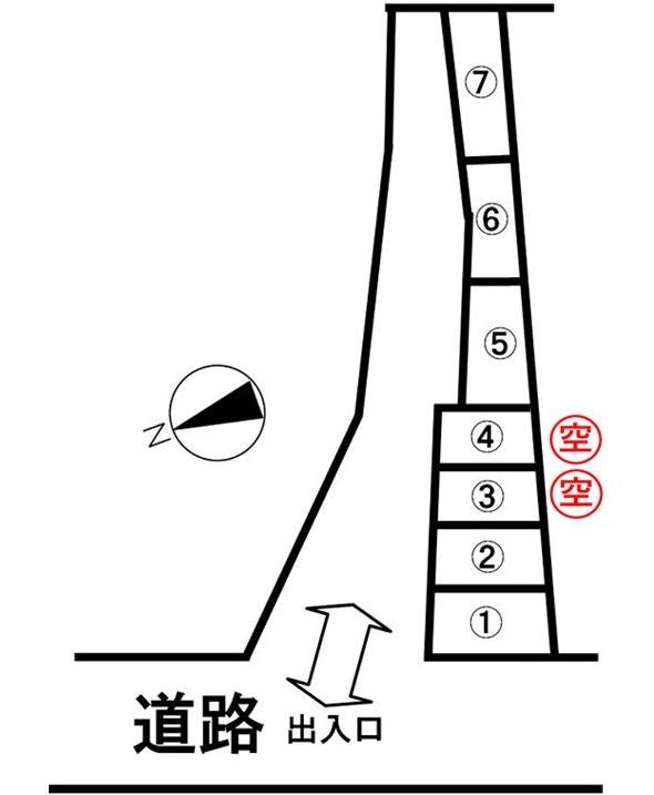 「ポラリスパーキング」神戸市北区鈴蘭台東町２丁目の賃貸駐車場の区画図です