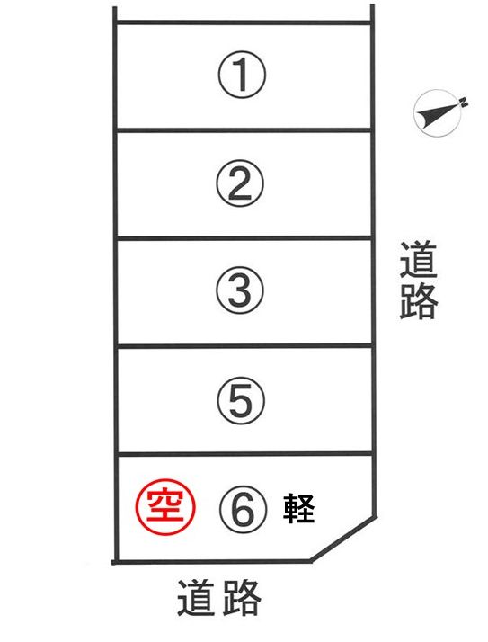 「鈴蘭台北町パーキング」神戸市北区鈴蘭台北町６丁目の賃貸駐車場の区画図です