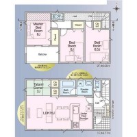 新築戸建て　２号棟　アーネストワン施工！　南向きバルコニー！　全居室６帖以上＆収納あり！