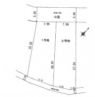 建築条件なし土地！　２号地　土地面積約７０坪！　日当たり良好！