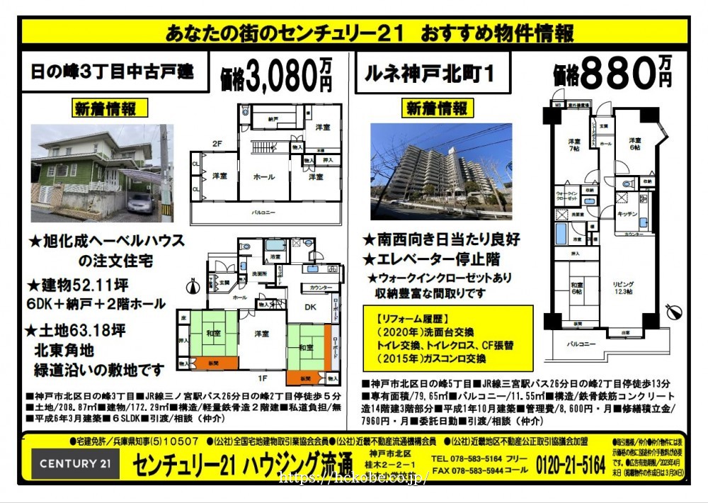 箕谷・松が枝町  宅配チラシ （3月24日発行）